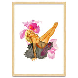 Pinup Sexy Woman Posing In Black Sleeping Dress thumbnail