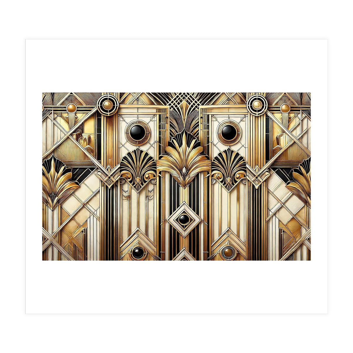 Art Deco Gold Geometric Pattern (Print Only)
