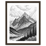 Majestic Alpine Mountain Range Sketch thumbnail