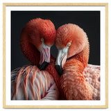 Close Up Of Two Flamingos Nuzzling Together thumbnail