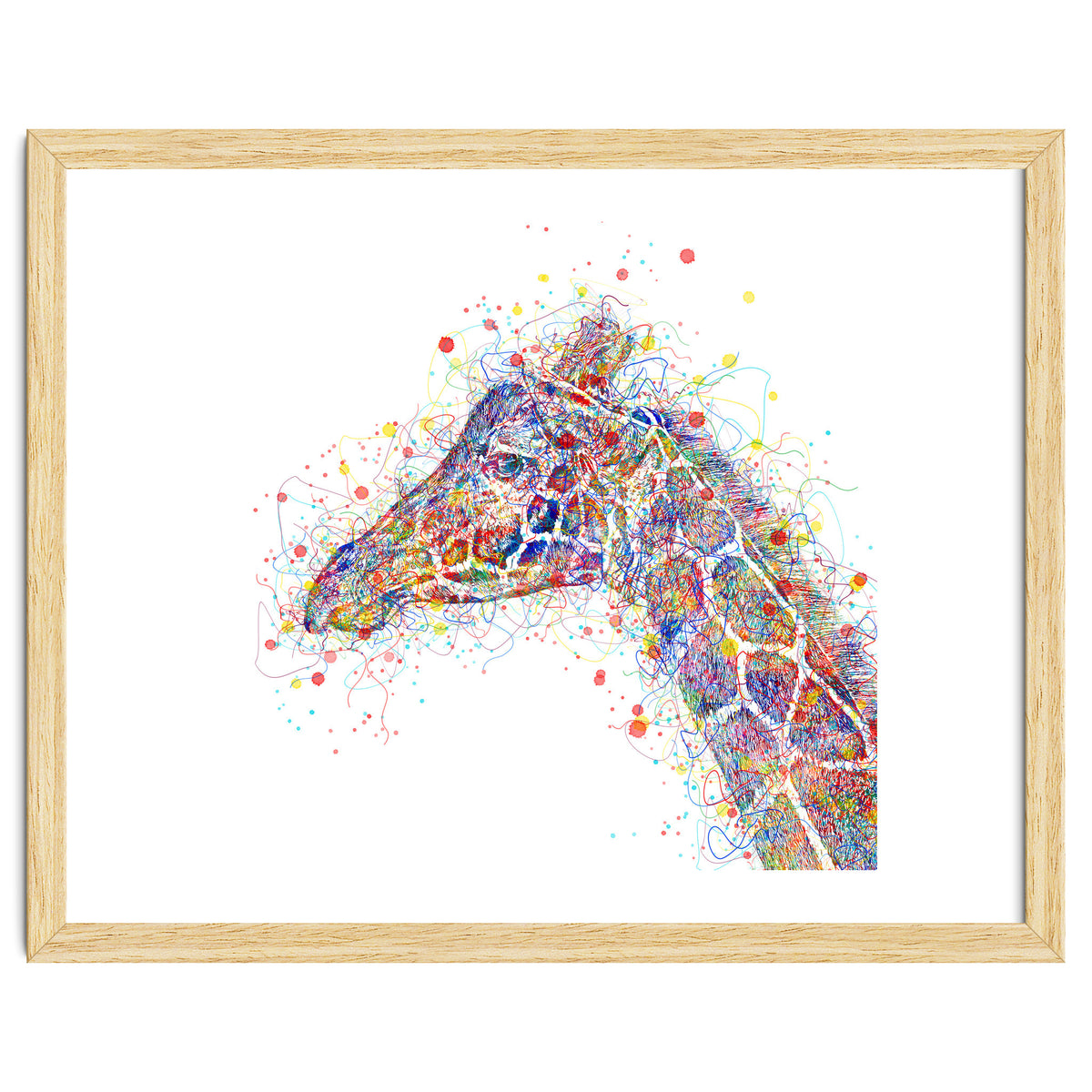 giraffe watercolor lines