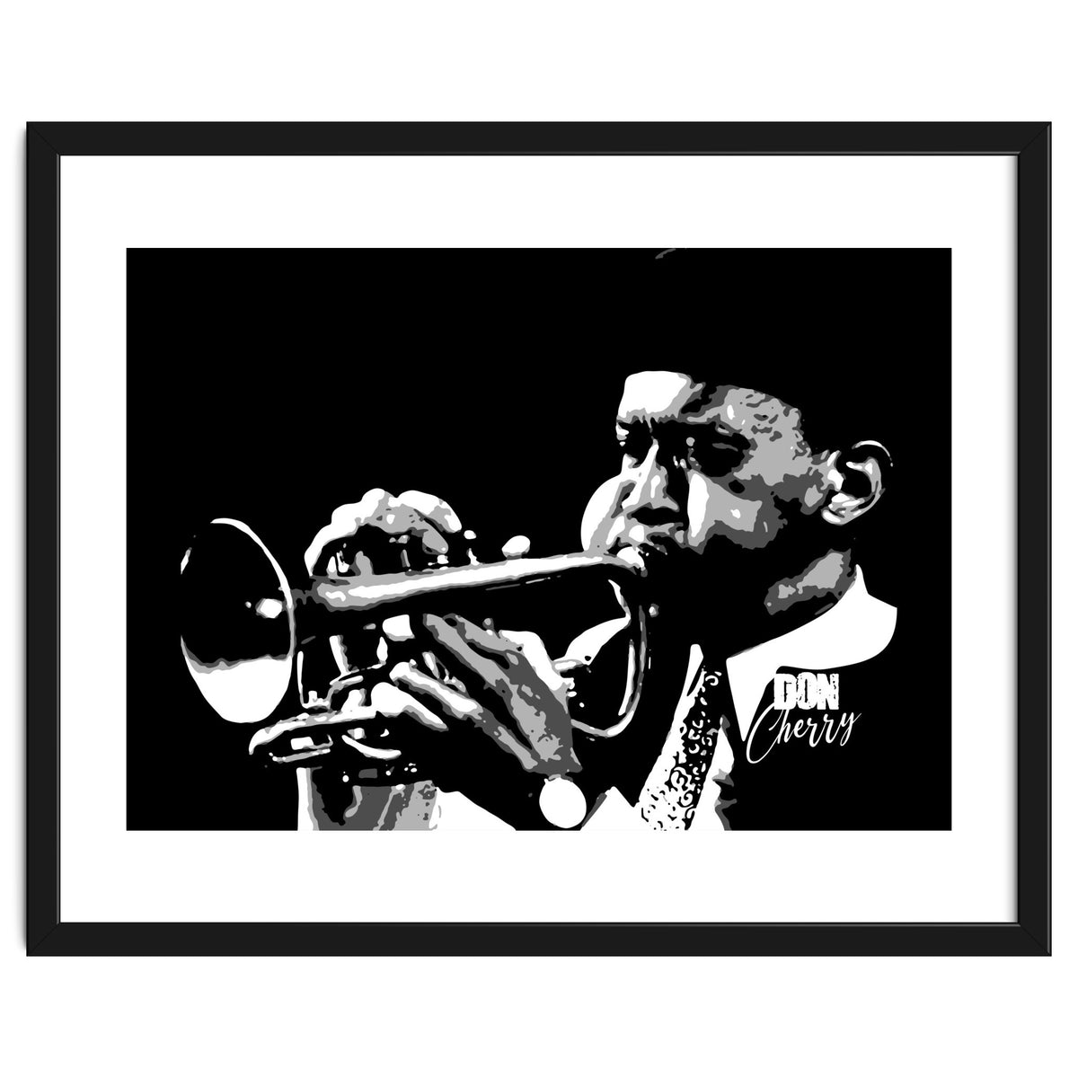 Don Cherry American Jazz Trumpeter in Grayscale