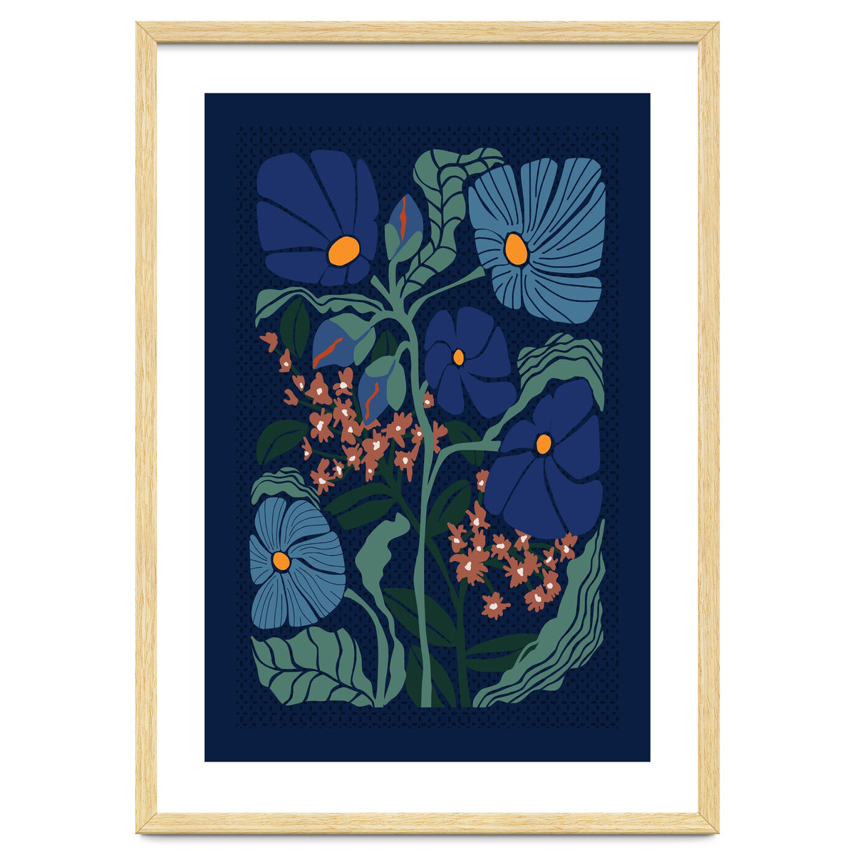 Klimt Flower Dark Blue