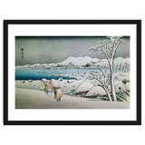 SNOW LANDSCAPE - JAPANESE ENGRAVING - 19TH CENTURY. thumbnail