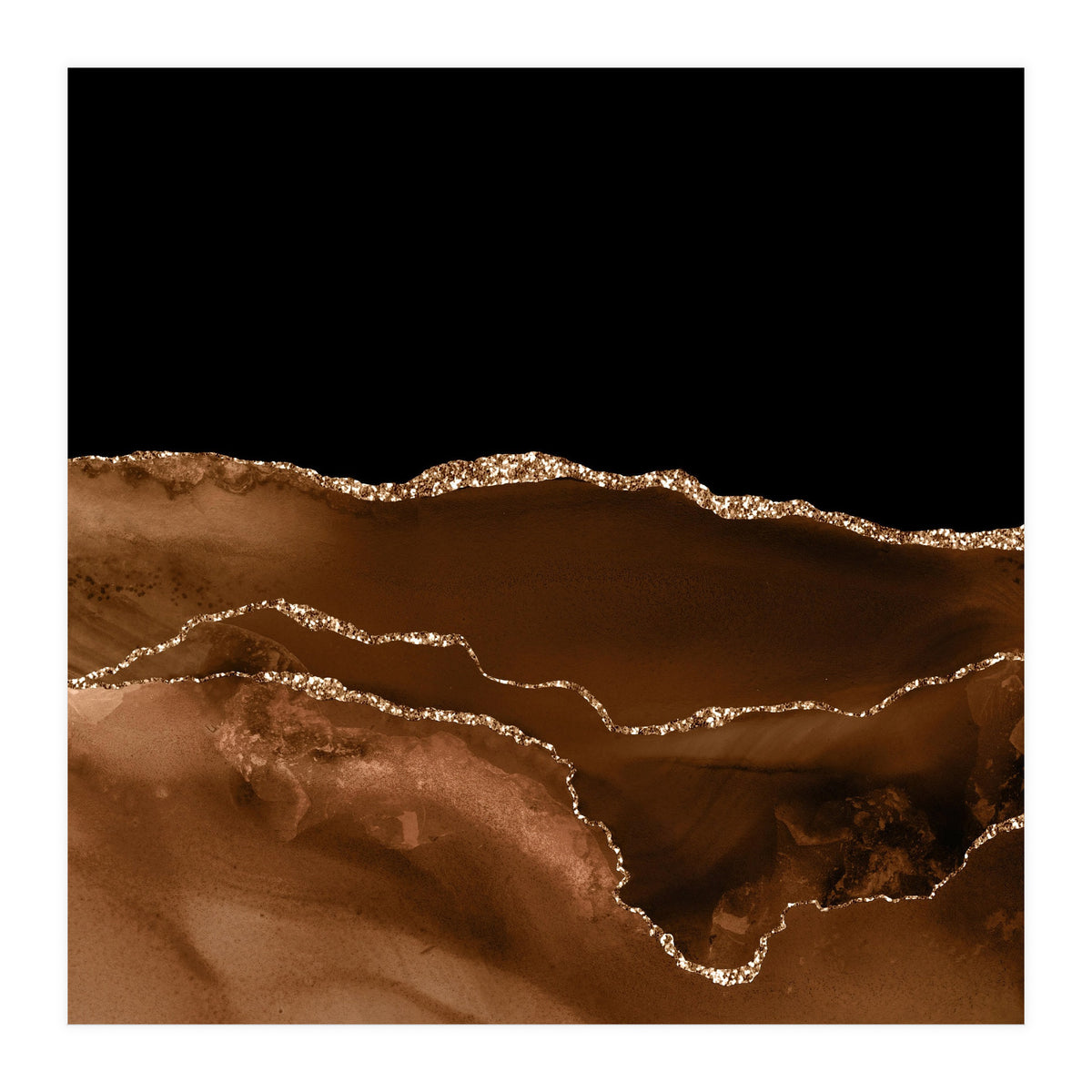 Brown & Gold Agate Texture 07 (Print Only)