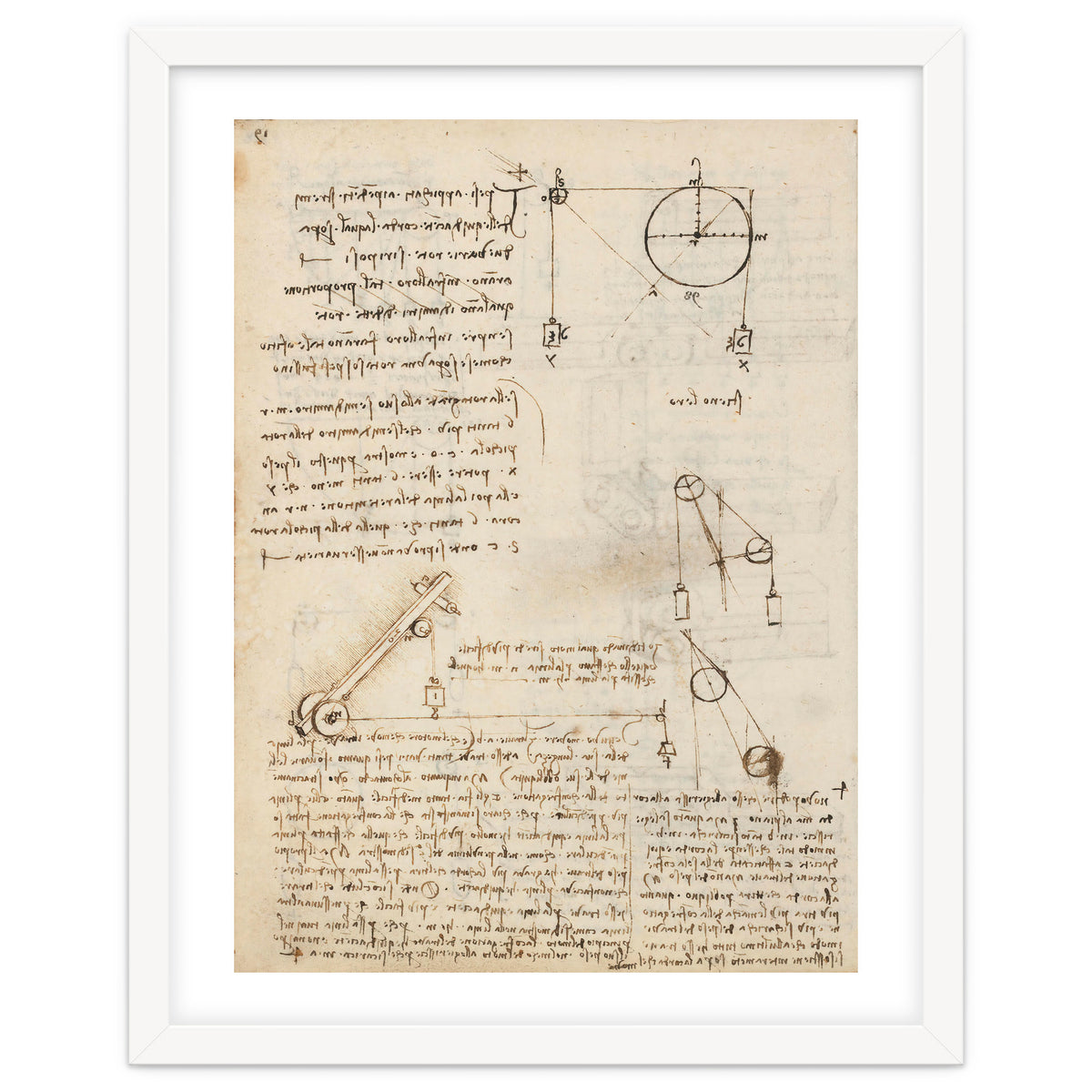 Folio f 172v. Codex Madrid I (Ms. 8937) "Treaty of statics and mechanics", 192 folios with 384 pa...