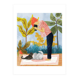 Saturday Afternoon | Cat Mom Pets Photography | Animals Kitten Picnic Watercolor Painting (Print Only) thumbnail