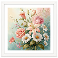 Elegant Pastel Floral Bouquet Illustration