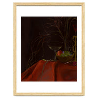 Dark Baroque Still Life Table and Wine oil