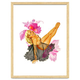 Pinup Sexy Woman Posing In Black Sleeping Dress thumbnail