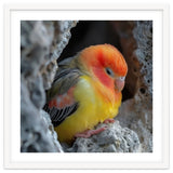 Cute Lovebird Perched On A Rock In A Cave thumbnail