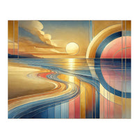 Sundown Serenity Scene In Art Deco (Print Only)