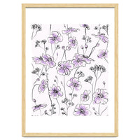 Wild Roses Floral Pattern - Purple