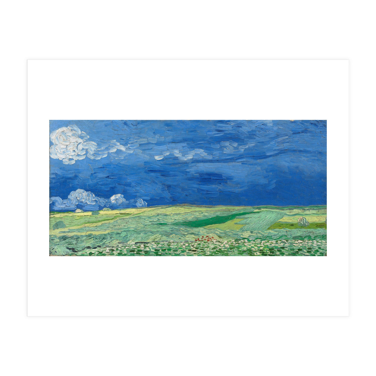 Wheatfield under Thunderclouds. Date: July 1890, Auvers-sur-Oise. Dimensions: 50.4 cm x 101.3 cm,... (Print Only)