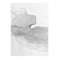 Abstract Black And White Organic Flowing Lines Pattern (Print Only)
