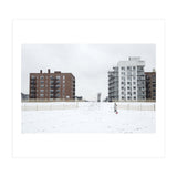 Walking with the dog on a snowy day (Print Only) thumbnail