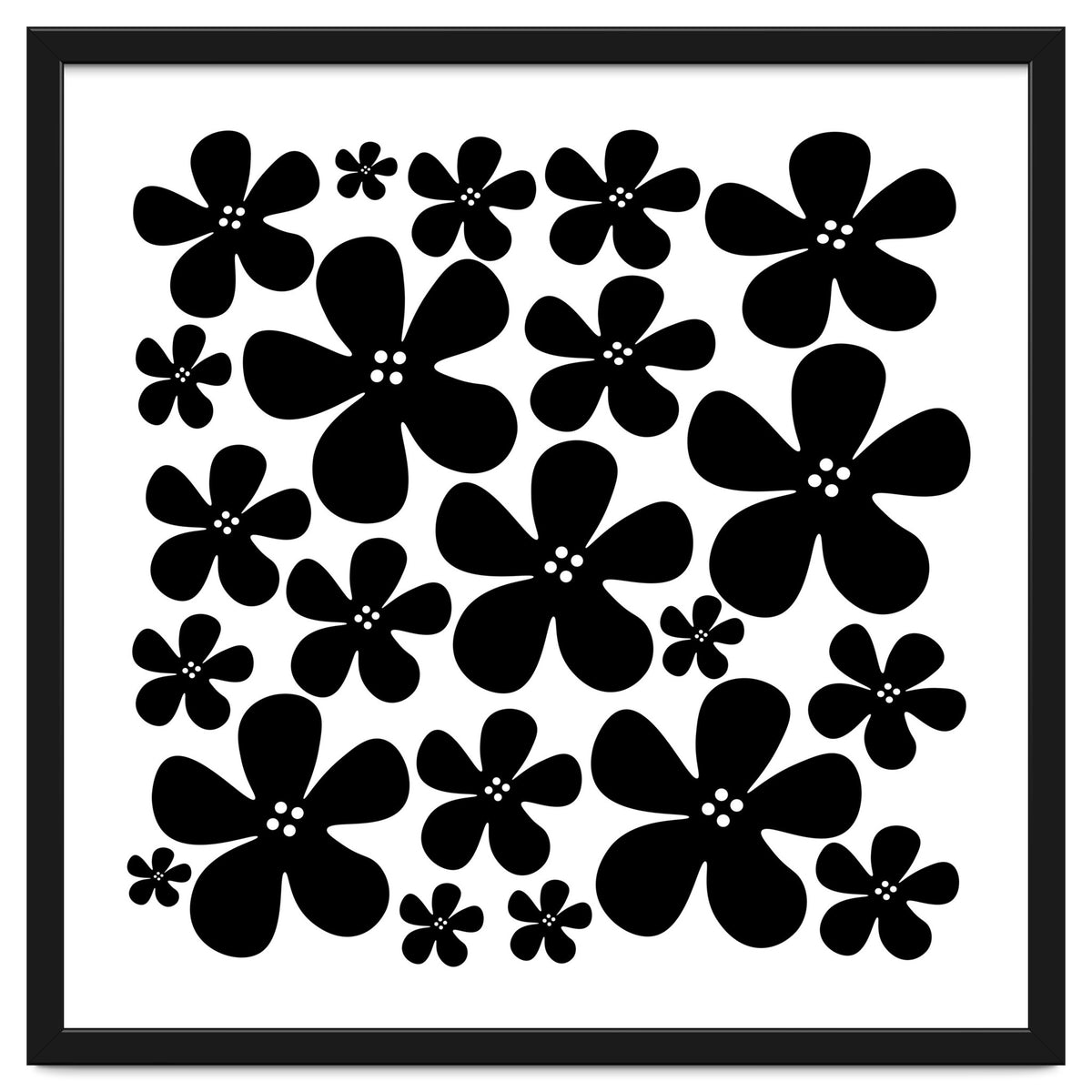 Black Flowers Pattern