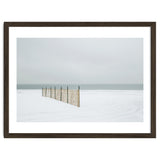 Wood fence in the winter snow beach thumbnail