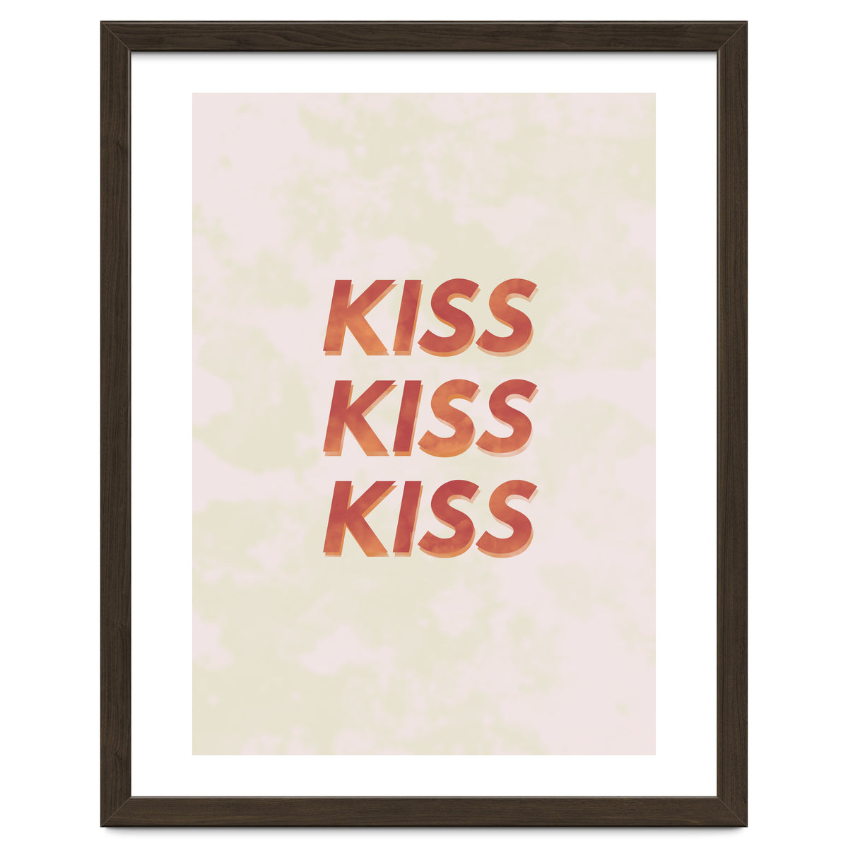 Kiss Kiss Kiss Love Typography