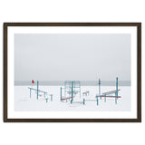 Playground in the winter snow beach thumbnail