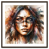 Powerful Tribal Warrior Woman Masked Gaze