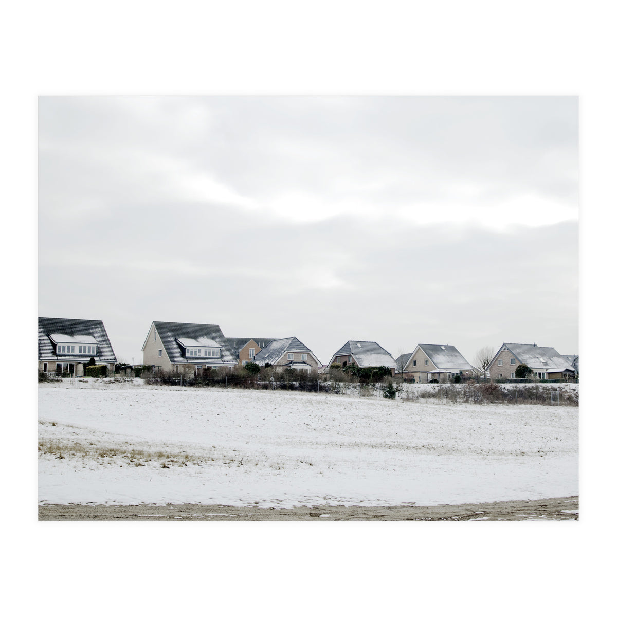 Snow covered houses on the hill (Print Only)
