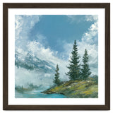Ethereal Alpine River Valley with Snow-Capped Mountains thumbnail