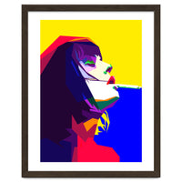 Girl Smoking Pop Art WPAP Style Illustration