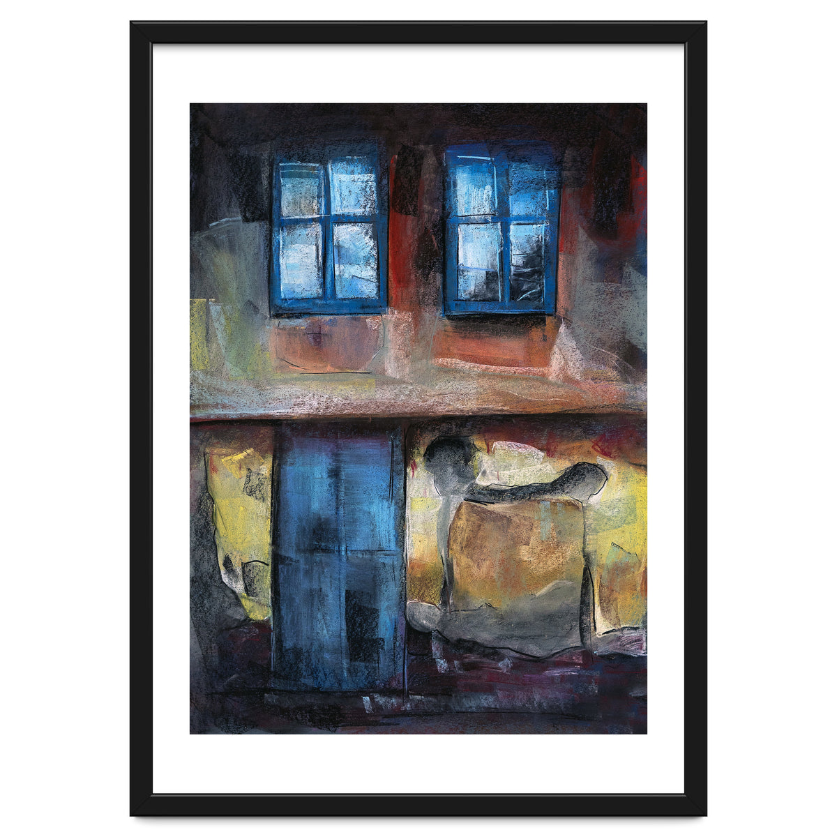 Pastel impression of an old house facade