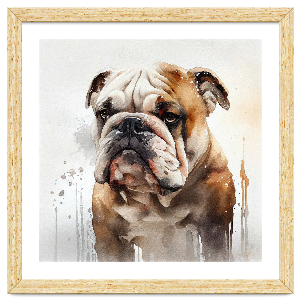 Watercolor British Bulldog