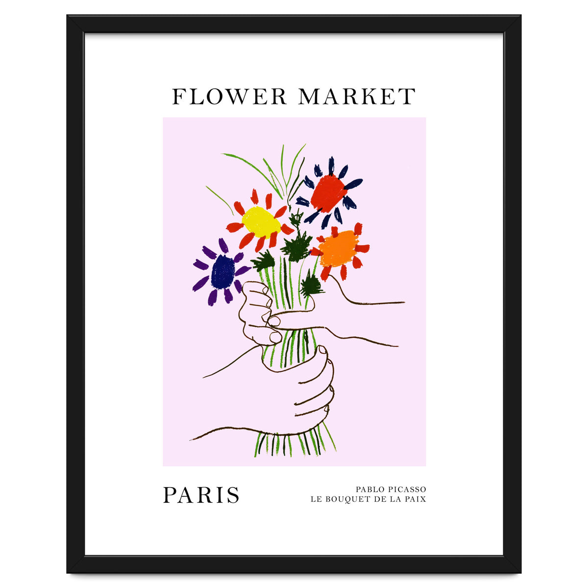 Paris Flower Market Picasso Style Art