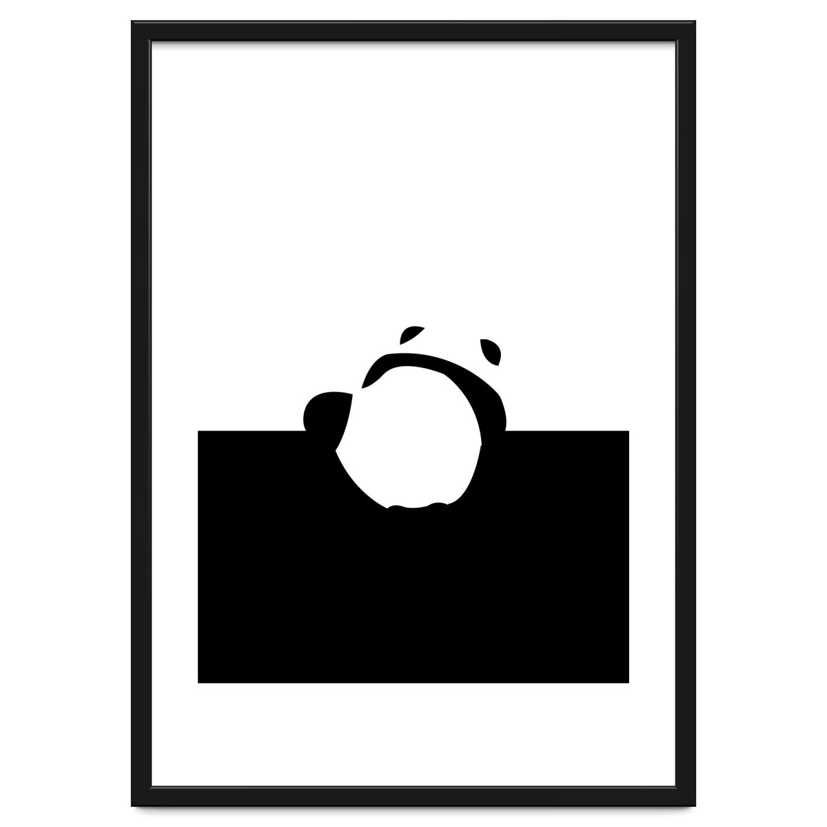 Find Your Feet, Panda Abstract Monochromatic Black & White, Wildlife Animals Cute Eclectic Bohemian Pets