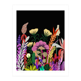 Dark Garden, Eclectic Bold Floral Botanical Nature, Colorful Mystery Bohemian Flowers Plants (Print Only) thumbnail