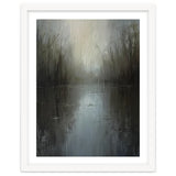 Ethereal Rainy Lake Forest Oil Painting thumbnail