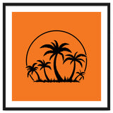 Palm Trees And Sunset in Black thumbnail