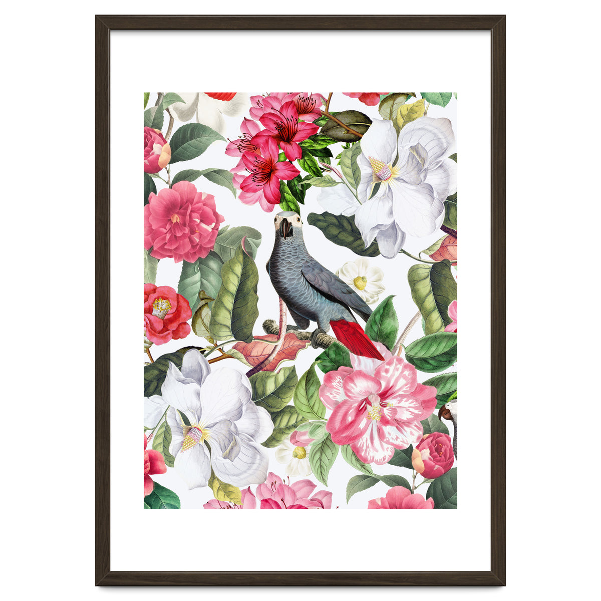 Vintage Cockatoo in Flower Jungle