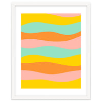 The Happy Bands, Abstract Pastel Positivity Colorful Painting Retro Rainbow Vintage Summer Bohemian Canvas Print
