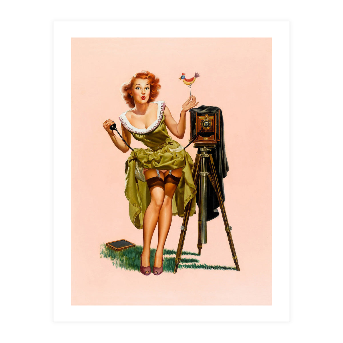 Sexy Pinup Woman On Photo Session (Print Only)