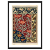 The poppy, Papaver somniferum, in stained glass, wallpaper, fabric and tile patterns. Lithograph ... thumbnail