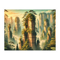 Vintage China, Zhangjiajie Stone Pillars Poster (Print Only)