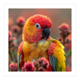 Close Up Of A Sun Conure Parrot With Bright Feathers (Print Only) thumbnail