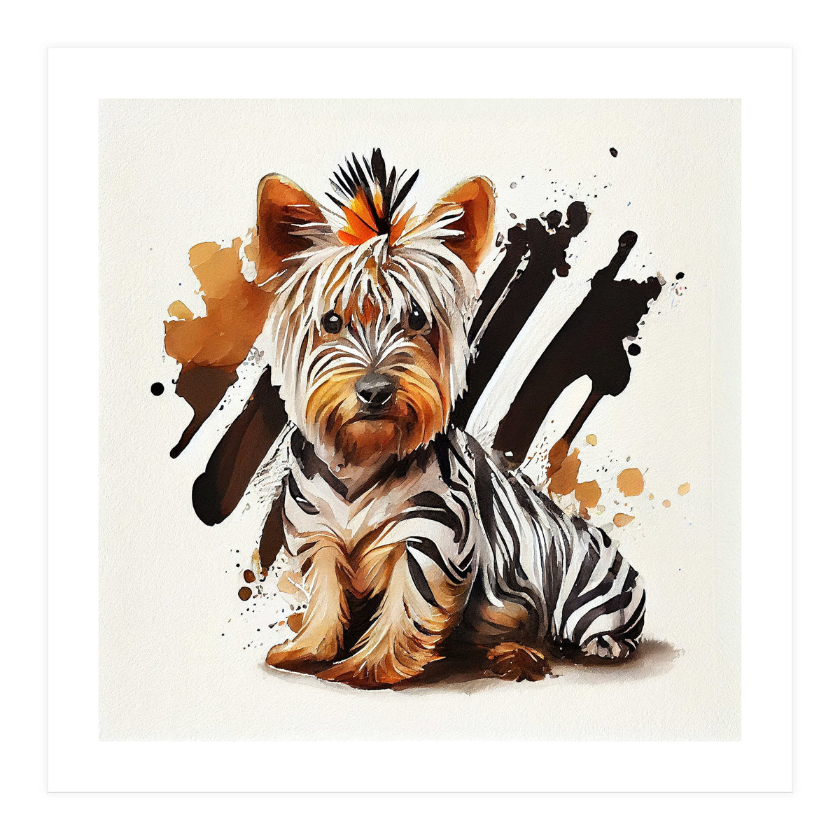 Watercolor Yorkshire Terrier Dog (Print Only)