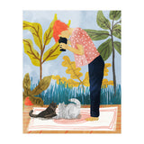 Saturday Afternoon | Cat Mom Pets Photography | Animals Kitten Picnic Watercolor Painting (Print Only) thumbnail