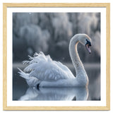 Majestic White Swan Gracefully Floating On Water thumbnail