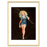 Happy Pinup Girl With A Fishing Stick thumbnail