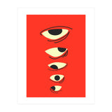 Abstract Eyes on Red Background (Print Only) thumbnail