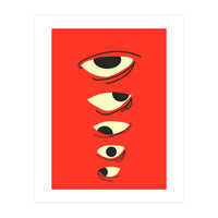 Abstract Eyes on Red Background (Print Only)