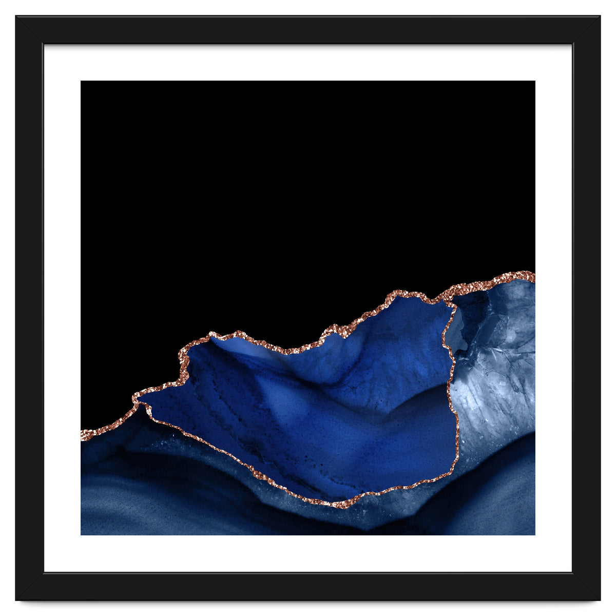 Navy & Rose Gold Agate Texture 06