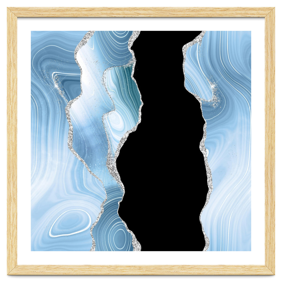 Blue & Silver Agate Glitter Texture 01