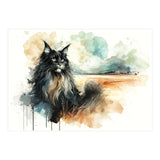 Majestic Cat In Coastal Landscape (Print Only) thumbnail